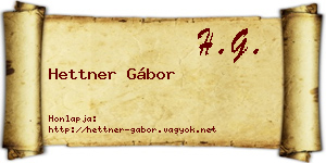 Hettner Gábor névjegykártya